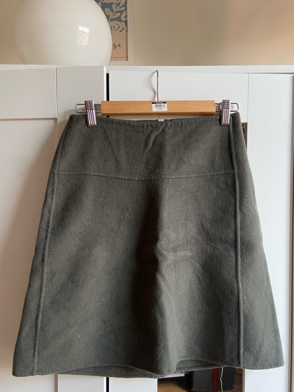 Women’s Olive A-Line Skirt — Clean Minimal Silhouette